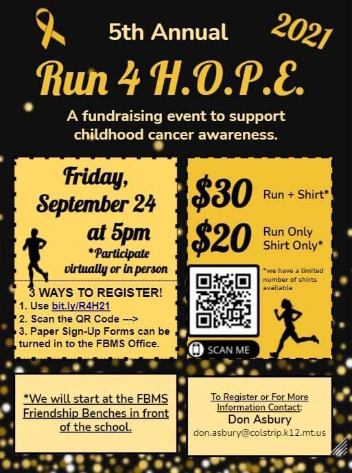 Flyer with details of the run