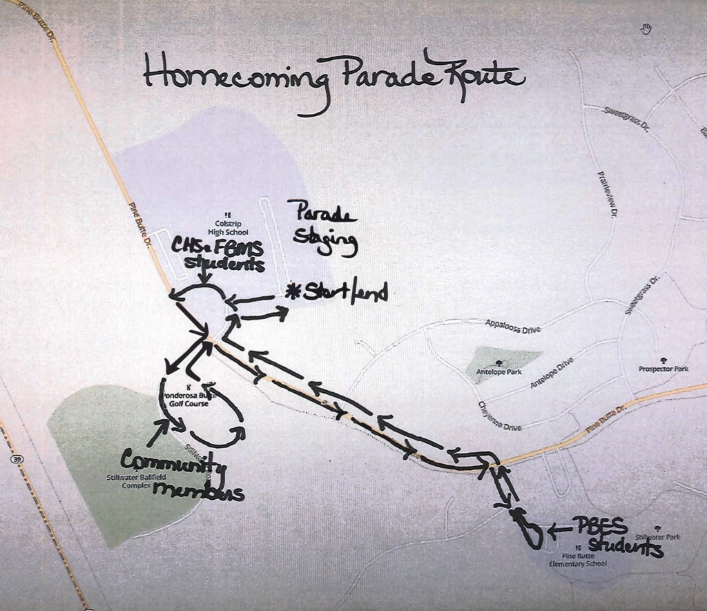 Homecoming Parade Route Map