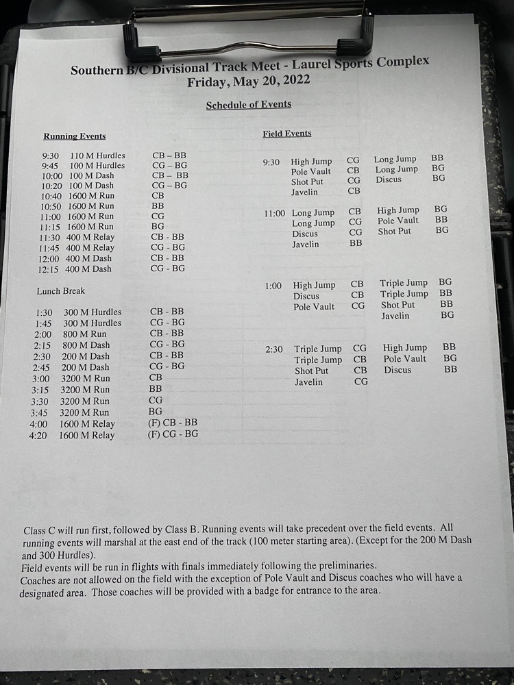 updated schedule