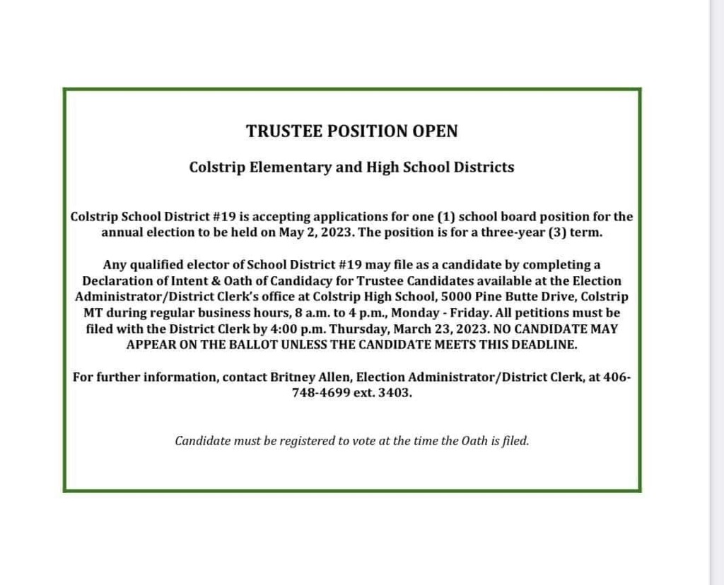 Trustee Position Open 